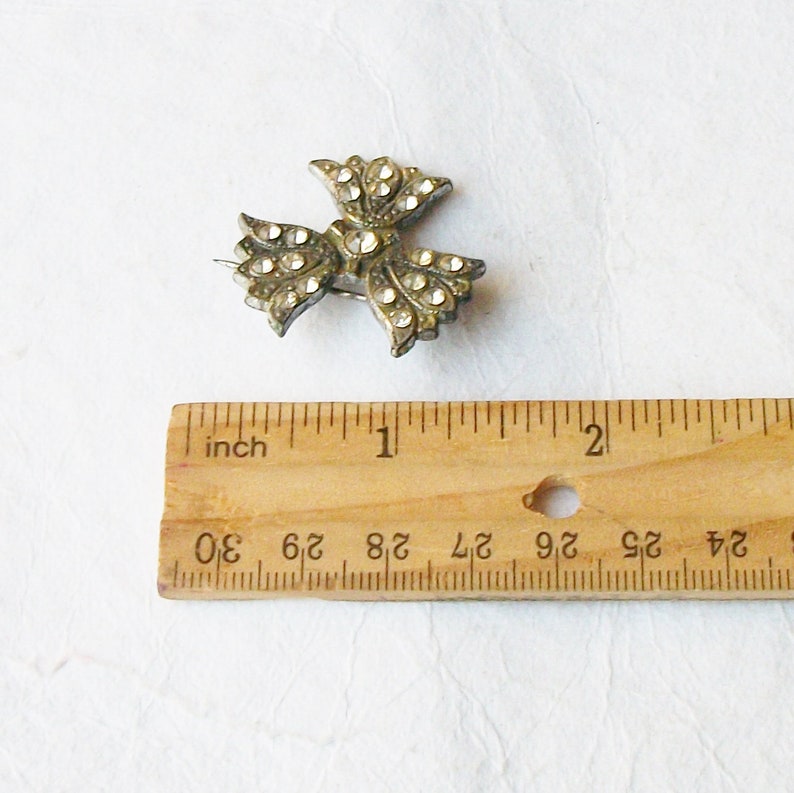 Vintage Silver and Rhinestone Brooch 1950/'s Brooch