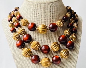 Vintage Brown and Gold Necklace