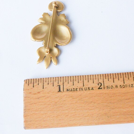 Vintage Floral Flower Brooch - image 4