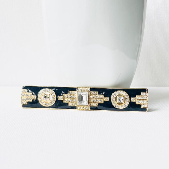 Vintage Crystal Bar Brooch,Vintage Pin View 2