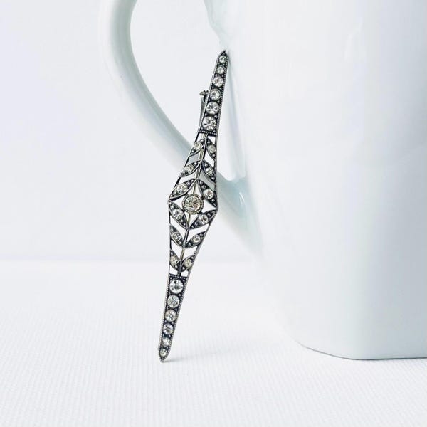 Vintage Sterling Silver Bar Brooch