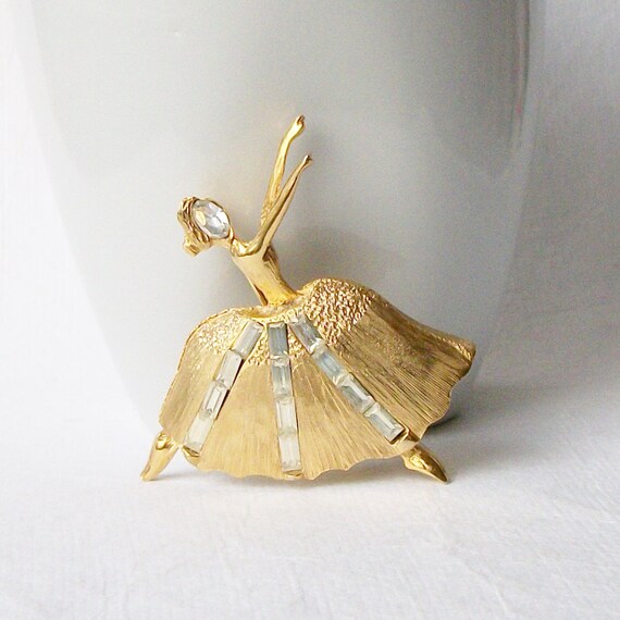 Vintage PELL Ballerina Brooch, Ballet Brooch, Ball
