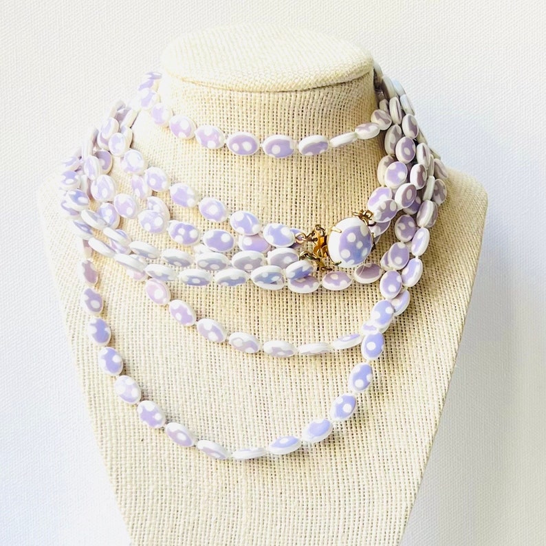 Vintage Purple and White Necklace Bild 1