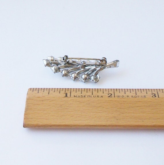 Vintage Clear Rhinestone Brooch - image 3