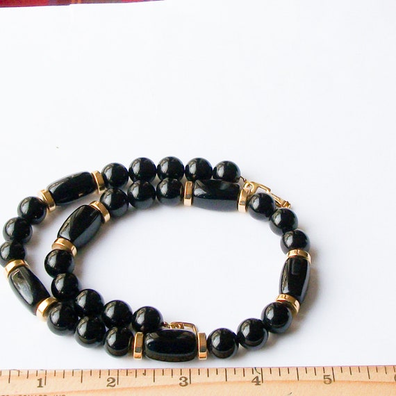 Vintage Black and Gold Necklace by Napier, 18 inc… - image 2