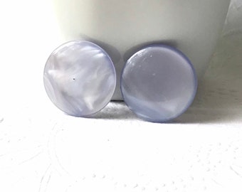 Vintage Blue Clip Earrings - Iridescent Blue