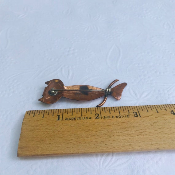 Vintage Copper Owl Brooch by ORB - image 2