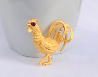 Rooster Brooch, Bird Brooch