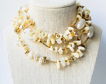 Vintage Cream Necklace, 54 inches