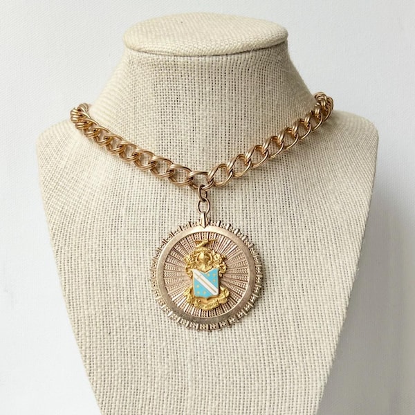 Vintage Phi Theta Delta Fraternity Necklace, 18 inch