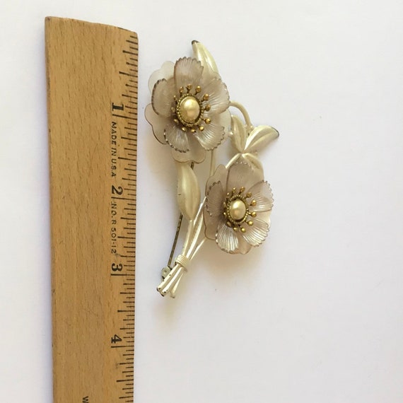 Vintage Flower Brooch, Vintage Enamel Brooch, 196… - image 3