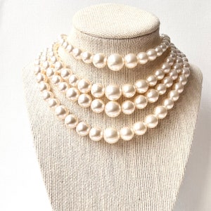 Vintage White Pearl Necklace, 14 inch pearl necklace Bild 1