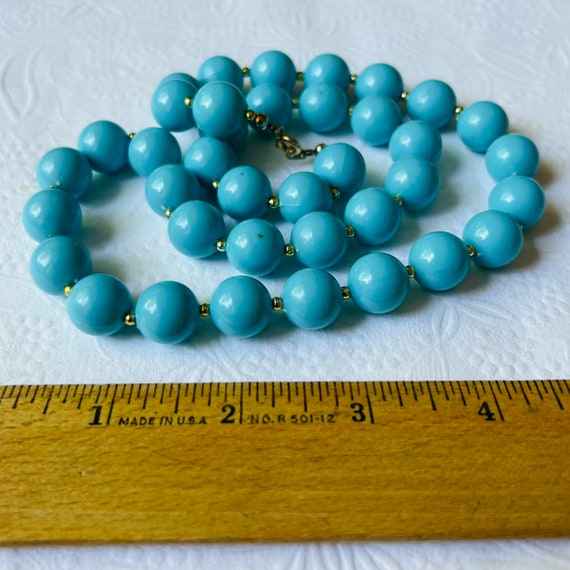 Vintage Blue Turquoise Necklace, 24 inch vintage … - image 2