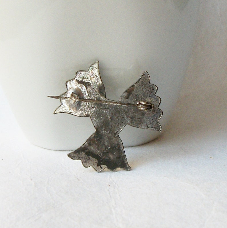 Vintage Silver and Rhinestone Brooch 1950/'s Brooch