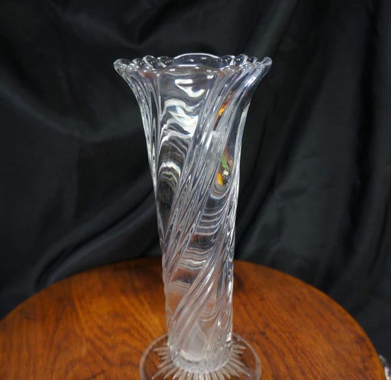 Antique Vase Crystal Duncan & Miller Swirl Glass Stem #51 Clear Pressed 1902