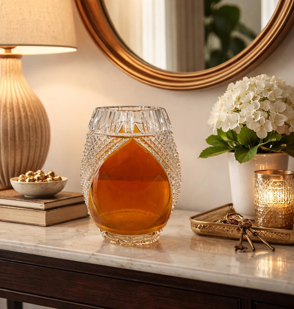 ポーランド製 Julia ユリア クリスタルガラス 花瓶 琥珀色 白鳥デザイン Julia Glassworks Crystal Vase - Etsy