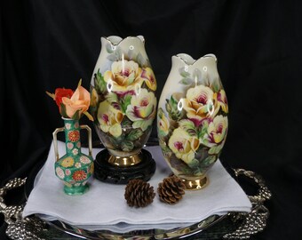 Vintage Japanese Porcelain Floral Vase, 8 5/8” Tall, Marked - Etsy