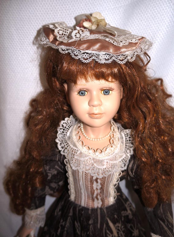 Vintage Porcelain Doll Victorian Style Tall