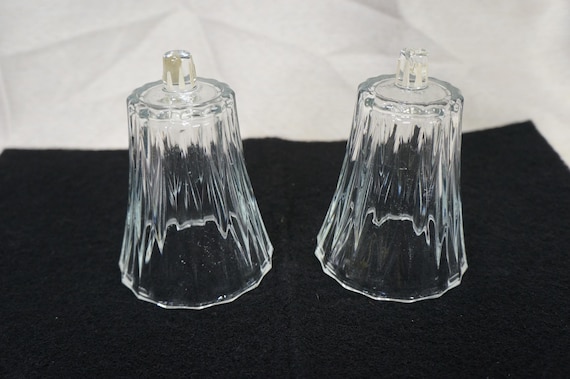 Vintage Homco Pair of Crystal Wave Form Candle Pegs for Votives 4"