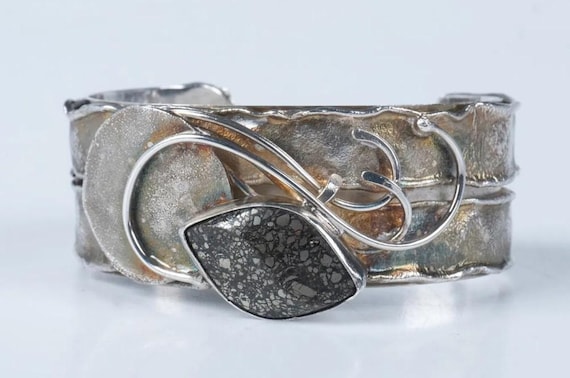 Cuff Bracelet Sterling Silver Avi Soffer Marcasite, Cuff, Bracelet, Cuff Bracelet