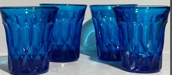 Glasses Noritake Lowball Cocktail Old Fashioned or Juice Glasses Cobalt Blue Perspective Set of 4 Disontinued Pattern and Color Replacement