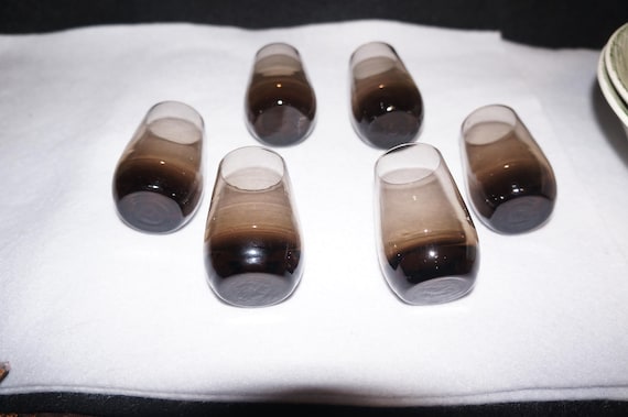 Shot Glasses Smokey Denmark Glass set of 6