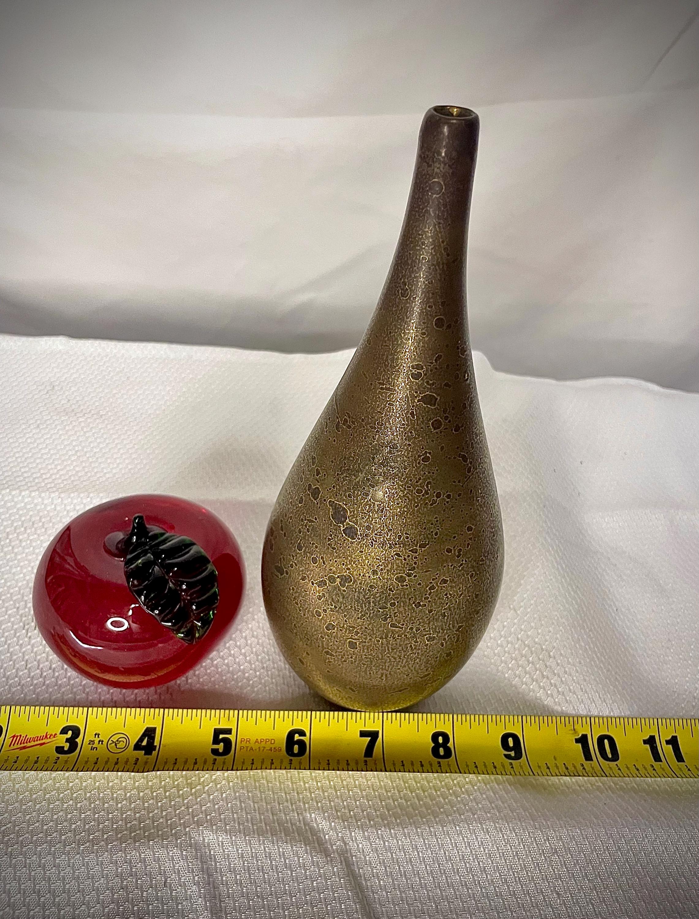 Vintage Scandinavian Studio Pottery Vase – Bronze Crater Glaze