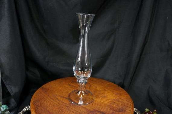 Vintage Bud Vase Hour Glass Shape Crystal Tall