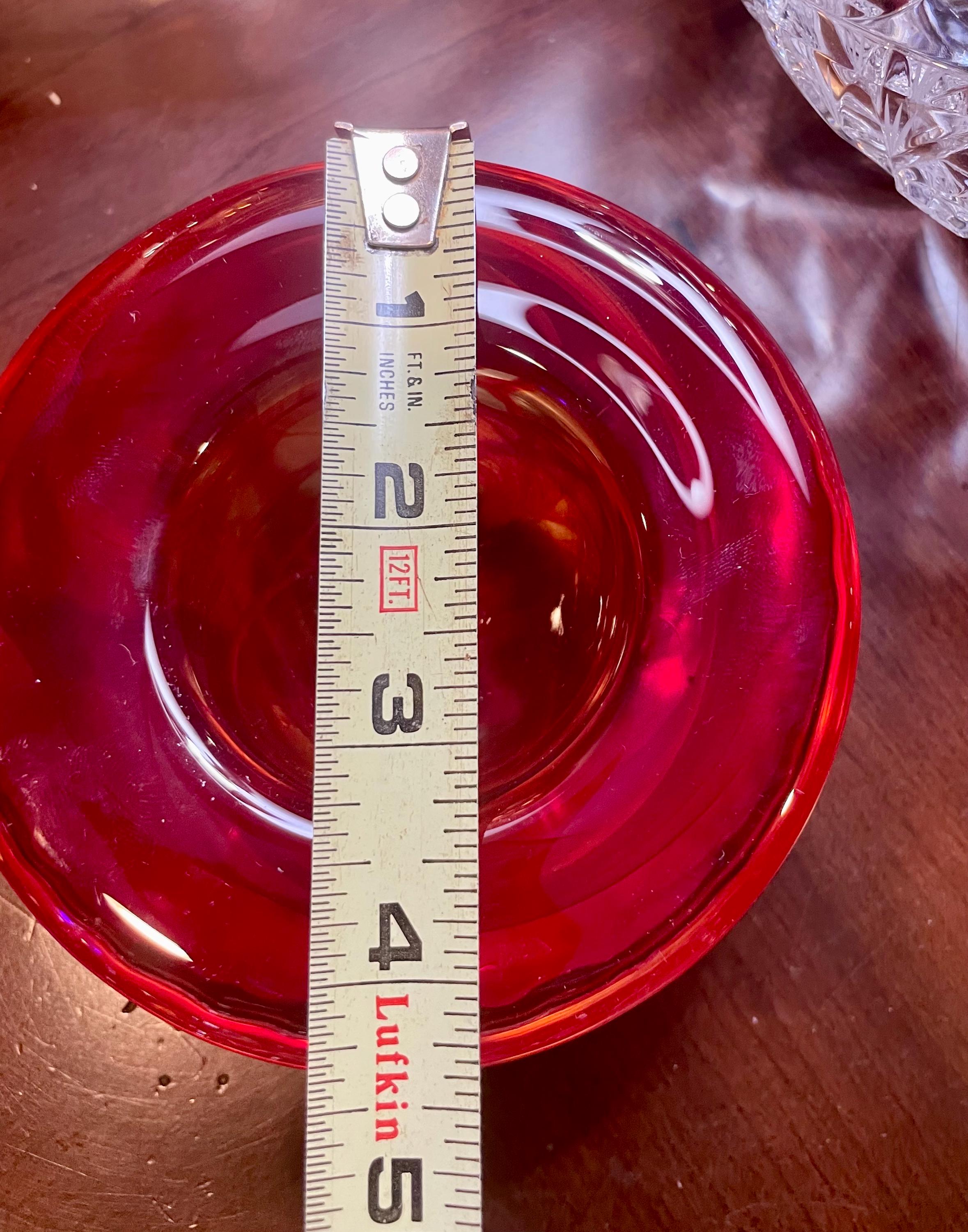 Kosta Boda Ruby Amber Art Glass Votive Holder Swedish Crystal