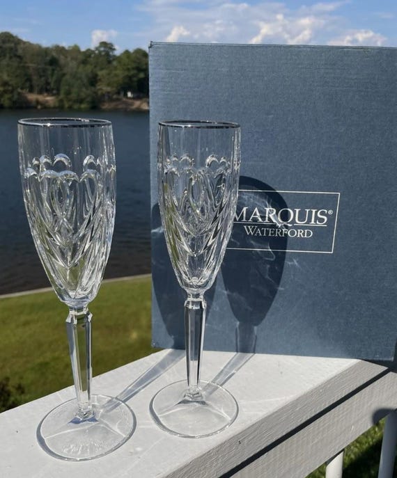 Marquis by Waterford "Romance Collection" Crystal Champagne Glasses - With Box