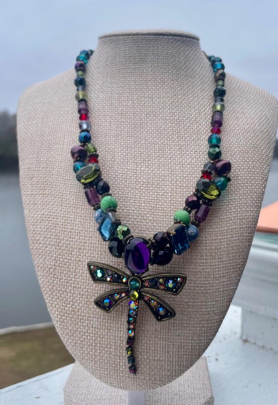 Chicos multicolor crystal bead dragonfly pendant … - image 6