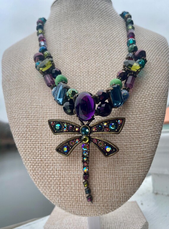 Chicos multicolor crystal bead dragonfly pendant … - image 8