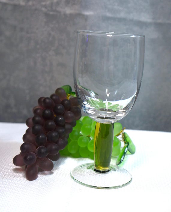 Vintage Lenox Avalon Green Crystal Stem Glass for Water Tea Wine Rare Excellent Condition