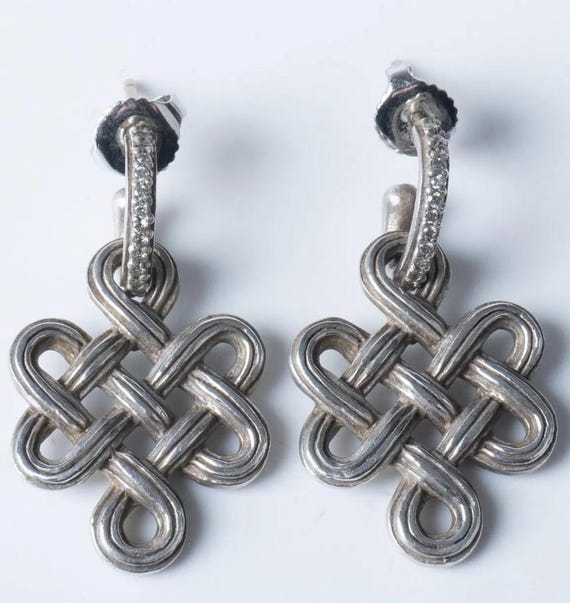 Celtic Irish Clover Earrings Sterling genuine diamonds Western Bling Luck Gift