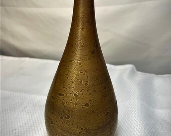 Vintage Scandinavian Studio Pottery Vase – Bronze Crater Glaze