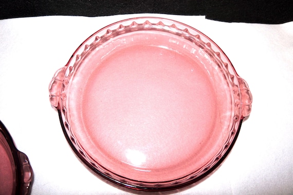 Cranberry Pyrex Pie Plates 10 inch Purple Amethyst Set of Two