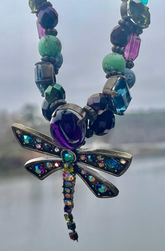 Chicos multicolor crystal bead dragonfly pendant … - image 2