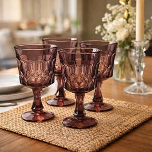 Calici vintage Noritake Perspective Ametista, articoli da bar moderni di metà secolo (set di 4)