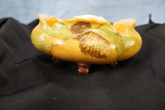 Antique Nut Bowl Limoges France Hand Painted Luster Opaque Footed