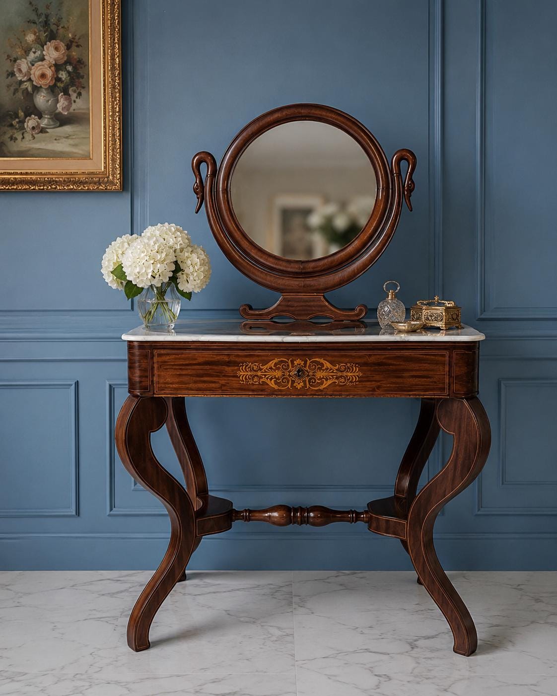 Antique Swan Mirror - Etsy