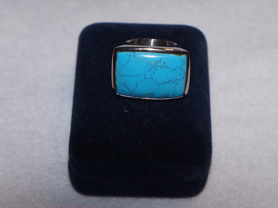 Turquoise Ring Montana Silversmith Large Heavy Size 6 Cocktail Western