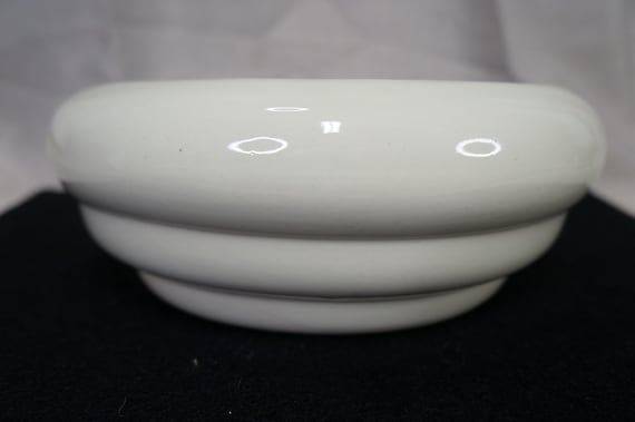 Vintage White Ceramic Studio Bowl Neida Mold Co 152 Sculpted Lobed Ribbed Form USA Pottery Planter Console Centerpiece Mid Century 9" RARE