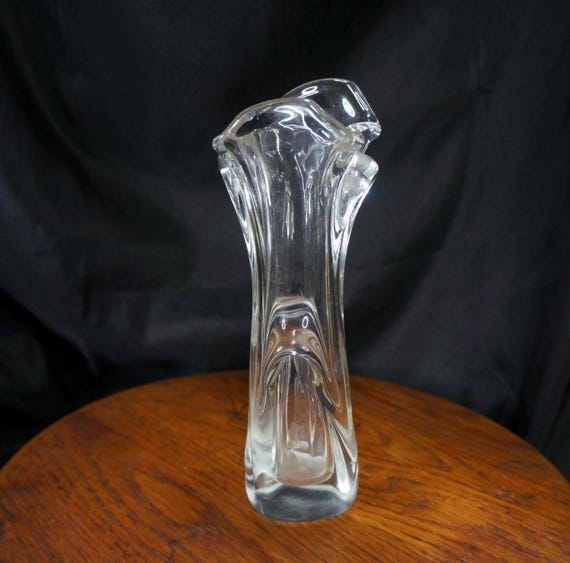 Vintage Vase Art Glass Jan Beranek Skrdlovice Czech Bohemia Sommerso Pulled 9"