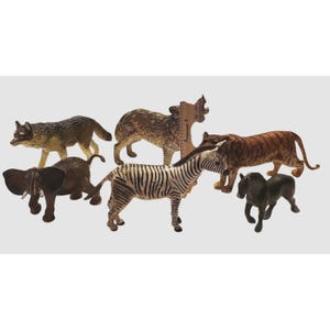 Vintage 80s Set of 30 Pieces Animals Toys,set Rubber Wild
