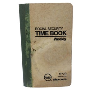 Wilson Jones S770 Social Security Time Book Weekly Vintage READ