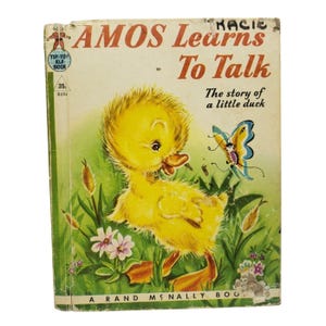 Amos Learns To Talk Tip-Top Elf Book Hardcover Vintage 1953