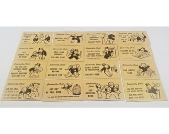 Monopoly Chance Community Chest 32 Cards Complete Set Game Replacement ...