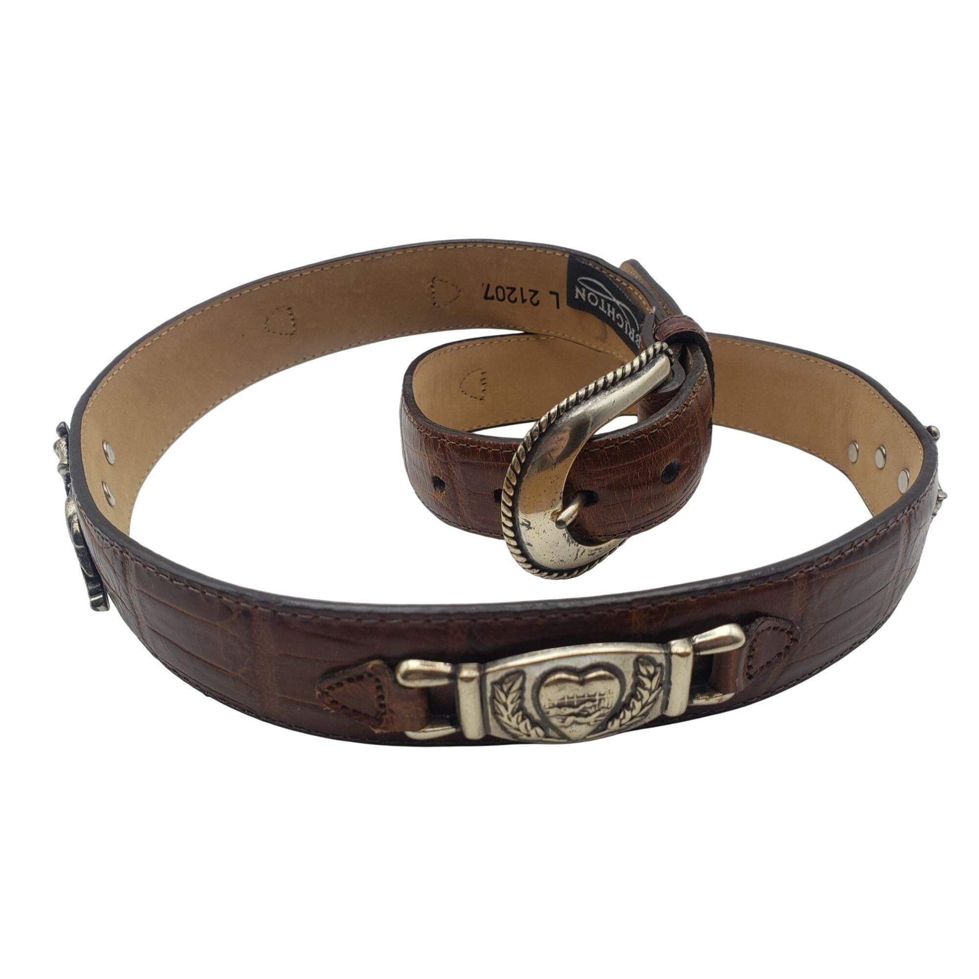 Brighton Brown Leather Equestrian Belt Derby Silver Horse  display picture 2