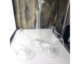 Jack In The Pulpit Candle Holders Handblown Glass Calla Lilies Vintage