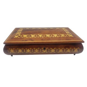 Wooden Inlay Sorrento Made in Italy REUGE Music Jewelry Box Vintage WORKS